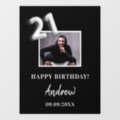 21歳の誕生日パーティーブラック写真名guy ウィンドウサイン (シート)