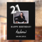 21歳の誕生日パーティーブラック写真名guy ウィンドウサイン (シート2)