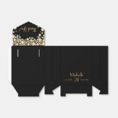 21歳の誕生日パーティーブラック感謝してい金ゴールドお名前 フェイバーボックス (折り畳みなし)