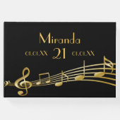 21歳の誕生日パーティーブラック金ゴールドノート ゲストブック (正面)