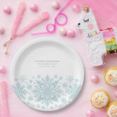 21歳の誕生日パーティーブルーホワイトスノーフレークカスタム ペーパープレート (パーティー)