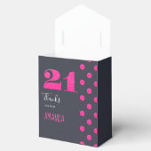 21歳の誕生日パーティーホットピンクグリッター パーソナライズされた フェイバーボックス (オープン)