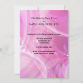 21歳の誕生日パーティーホワイトピンクマルティーニ 招待状 (裏面)