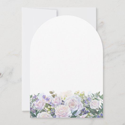 21歳の誕生日パーティーホワイトローズブルーフローラ 招待状 (裏面)