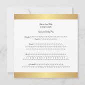 21歳の誕生日パーティーホワイト金ゴールドブラックフローラ 招待状 (裏面)