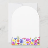 21歳の誕生日パーティーボホパープルワイルドフラワーアーチ 招待状 (裏面)