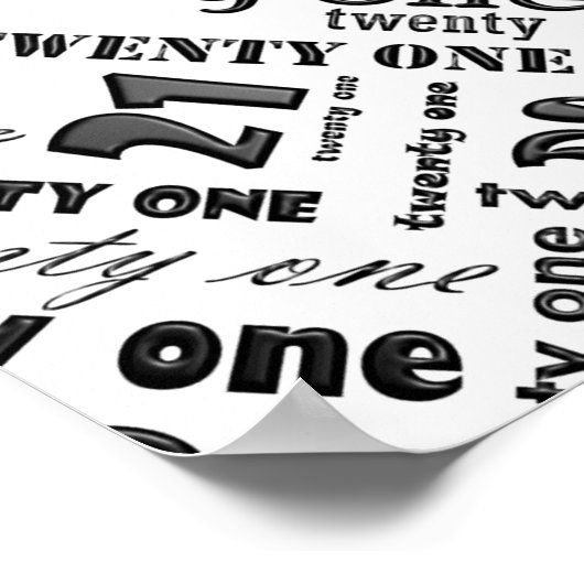 21歳の誕生日パーティーポスター ポスター (角)