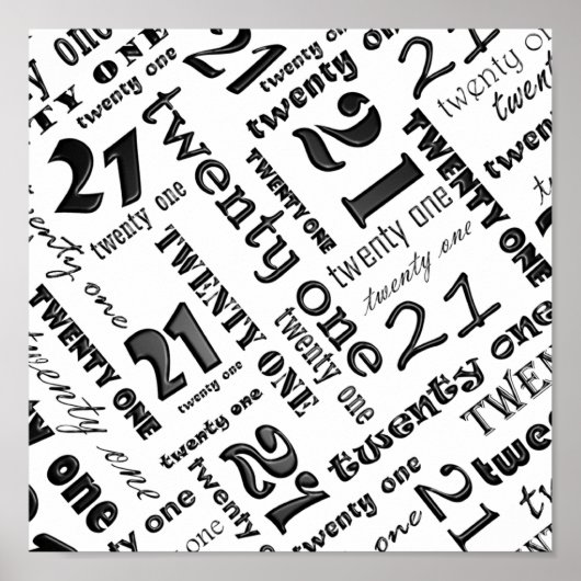 21歳の誕生日パーティーポスター ポスター (正面)