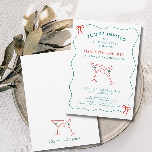 21歳の誕生日パーティーマルチニグラス応援 招待状