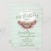 21歳の誕生日パーティームーンライトカボスアクアウッド 招待状 (正面/裏面)