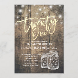 21歳の誕生日パーティーメイスンジャースストリングライツウッド 招待状