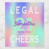 21歳の誕生日パーティーレインボーリーガルモノグラム ワインラベル (シングルラベル)