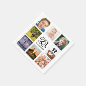 21歳の誕生日パーティー写真コラージュの男たち スタンダードカクテルナプキン (角)