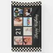 21歳の誕生日パーティー写真コラージュバナー 横断幕 (縦)