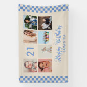 21歳の誕生日パーティー写真コラージュバナー 横断幕 (縦)