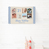 21歳の誕生日パーティー写真コラージュバナー 横断幕 (インサイチュ)