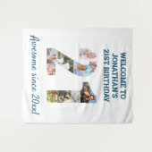 21歳の誕生日パーティー写真コラージュ背景 タペストリー (正面(横))