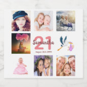 21歳の誕生日パーティー写真コラージュ スパークリングワインラベル (シングルラベル)