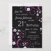 21歳の誕生日パーティー写真招待状カード 招待状 (裏面)