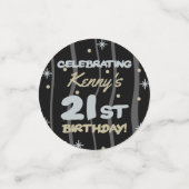 21歳の誕生日パーティー名の追加 コンフェッティ (スモール正面)