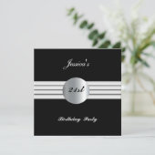 21歳の誕生日パーティー招待状 ブラック 招待状 (スタンド正面)