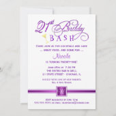 21歳の誕生日パーティー招待状 - モノグラム付き 招待状 (裏面)