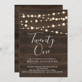 21歳の誕生日パーティー招待状 - ラスティックトゥエンティーワン 招待状 (正面/裏面)