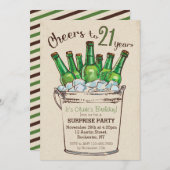 21歳の誕生日パーティー招待状 招待状 (正面/裏面)