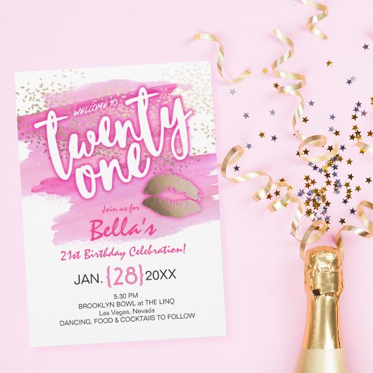 21歳の誕生日パーティー招待状 招待状