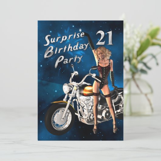 21歳の誕生日パーティー招待状 招待状 (スタンド正面)