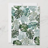 21歳の誕生日パーティー熱帯フローラ水彩 招待状 (裏面)
