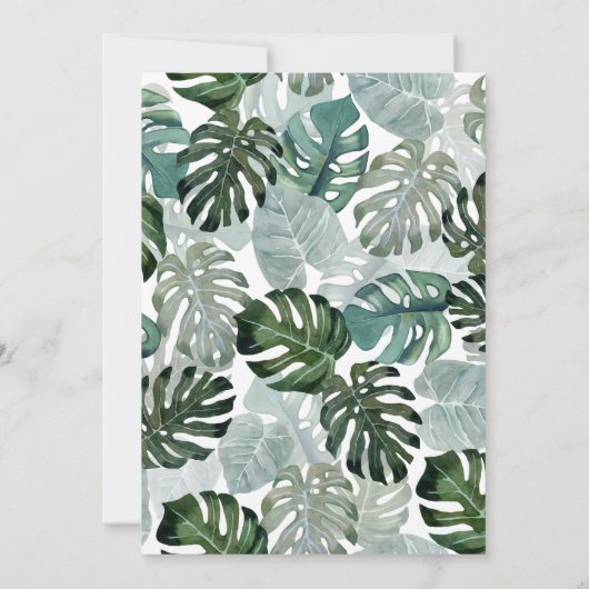 21歳の誕生日パーティー熱帯フローラ水彩 招待状 (裏面)