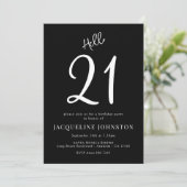 21歳の誕生日パーティー白黒 招待状 (スタンド正面)