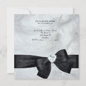 21歳の誕生日パーティー白黒 招待状 (裏面)