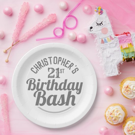 21歳の誕生日パーティー紙プレート ペーパープレート (パーティー)