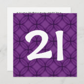 21歳の誕生日パーティー紫の円テンプレートW1060 招待状 (正面/裏面)