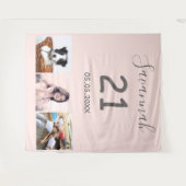 21歳の誕生日パーティー赤面ピンクの写真名 タペストリー (正面(横))