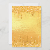 21歳の誕生日パーティー金ゴールドグリッター 招待状 (裏面)