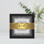 21歳の誕生日パーティー銀金ゴールド 招待状 (スタンド正面)