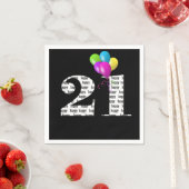 21歳の誕生日パーティー風船 スタンダードカクテルナプキン (インサイチュ)