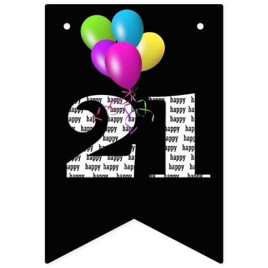 21歳の誕生日パーティー風船 バンティングフラッグ (第3の旗)