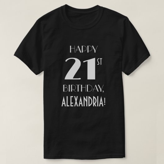 21歳の誕生日パーティー-アールデコインスパイアルックシャツ Tシャツ (デザイン正面)