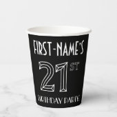 21歳の誕生日パーティー:アールデコスタイル+名前をカスタムする 紙コップ (裏面)