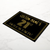 21歳の誕生日パーティー—アールデコスタイル「21」 +名前 箔招待状 (回転した状態)