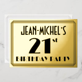 21歳の誕生日パーティー—アールデコ検索「21」 +名前 箔招待状