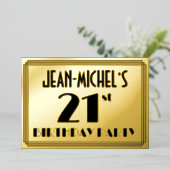 21歳の誕生日パーティー—アールデコ検索「21」 +名前 箔招待状 (立ち正面)