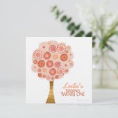 21歳の誕生日パーティー オレンジブルームツリー 招待状 (スタンド正面)