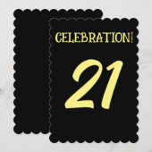 21歳の誕生日パーティー カスタム招待状 招待状 (正面/裏面)