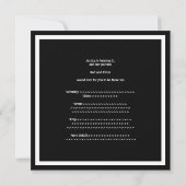 21歳の誕生日パーティー シンプル ブラック&ホワイト 招待状 (裏面)