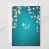 21歳の誕生日パーティー ターコイズグリーンのスパークルストリングライト 招待状 (裏面)